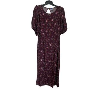 Old Navy Purple Floral Puff Sleeve Floral Maxi Shift Dress Plus Size 3X